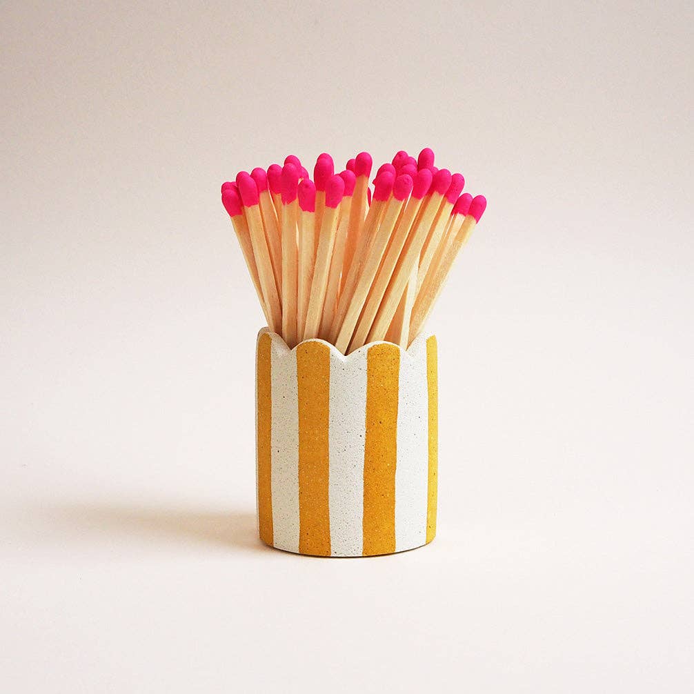 Hello Marilu Stripy Match Stick Holders