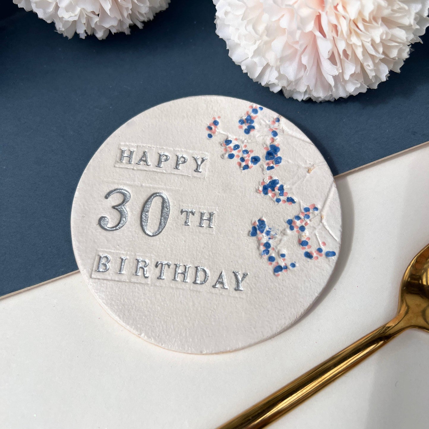 30th Birthday Floral Coaster