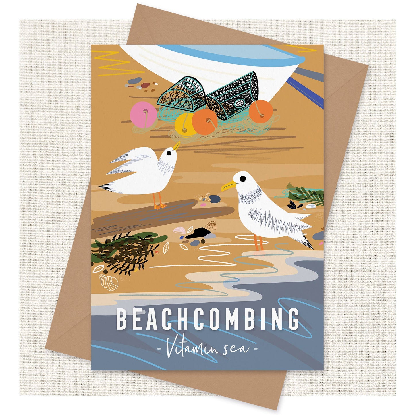 Onneke - Beachcombing Coastal greeting card seaside card Vitamin Sea