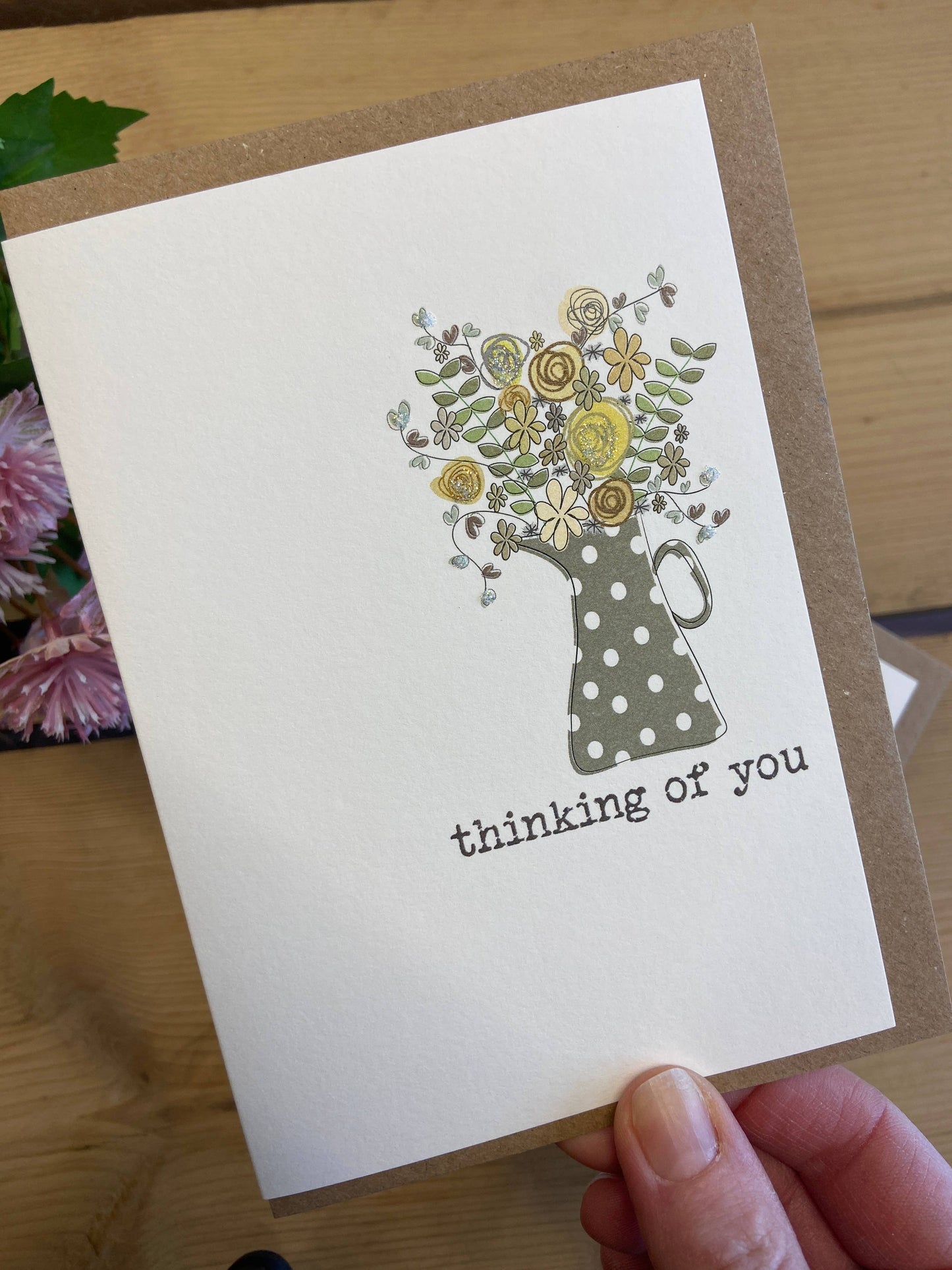 Thinking of You - Grey Flower Jug