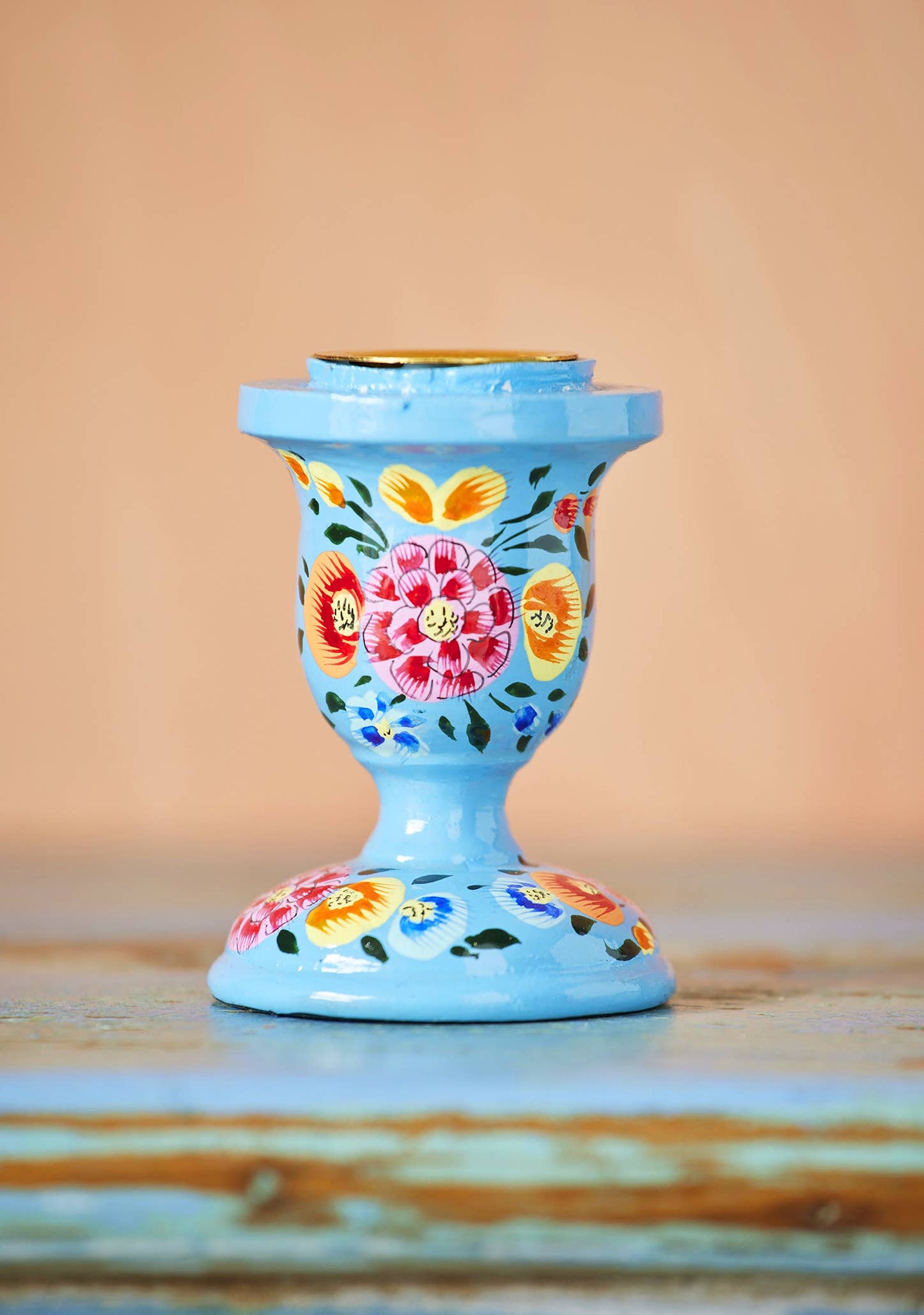 Namaste - Hand Painted Kashmiri Candlestick