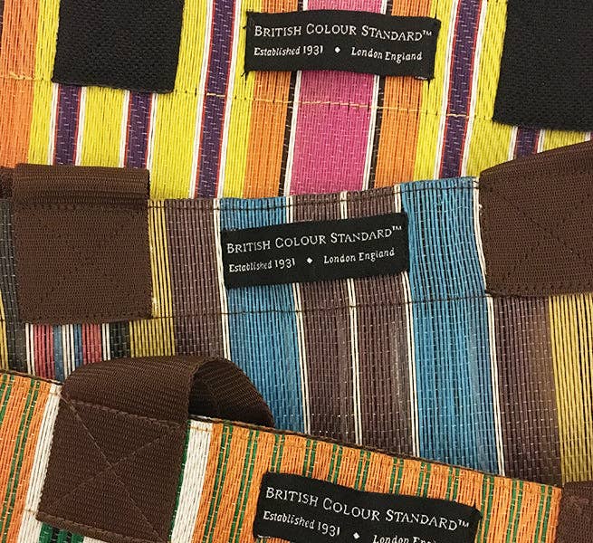 British Colour Standard - Eco Woven Market Shopper in Neyron, Guardsman and Pearl