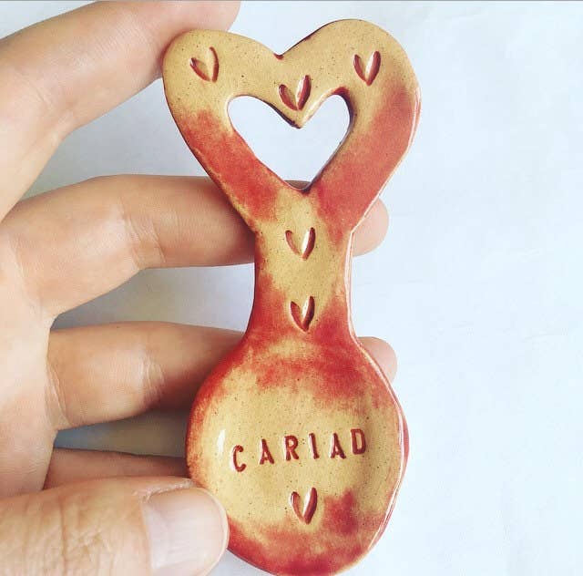 Small Ceramic Love Spoon: Welsh Cariad Gift, Made in UK