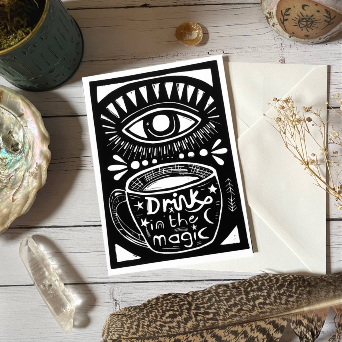 Glitter & Earth - Lino coffee lover card