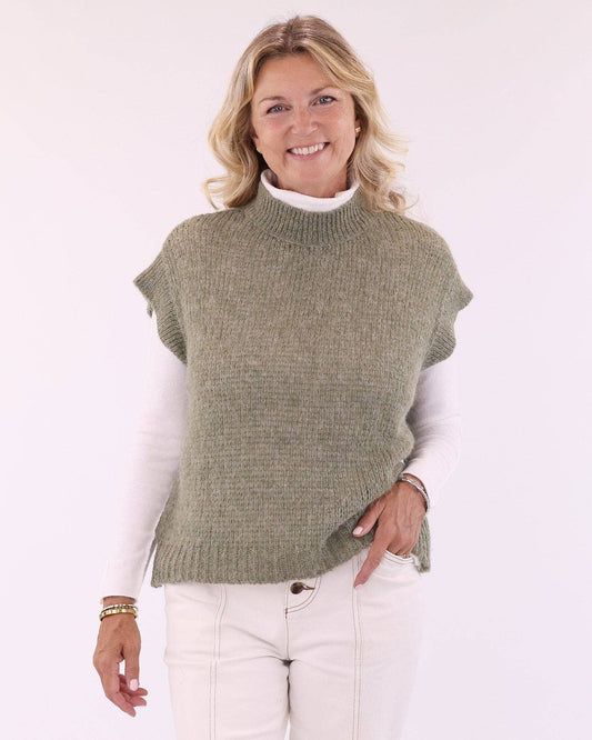 Cadenza Italy Ltd - Alpaca Blend Cap Sleeve Tank Top
