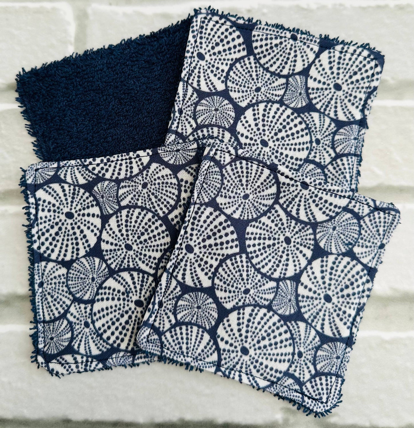 Jewells - 4 wash cloths Gold Sea Urchin or Turquoise Waves