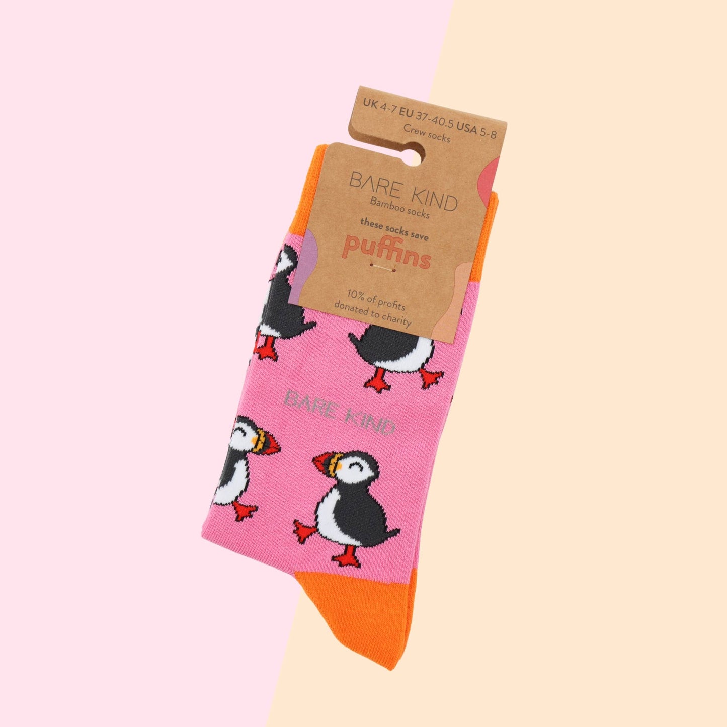 Bare Kind - Pink Puffin Socks