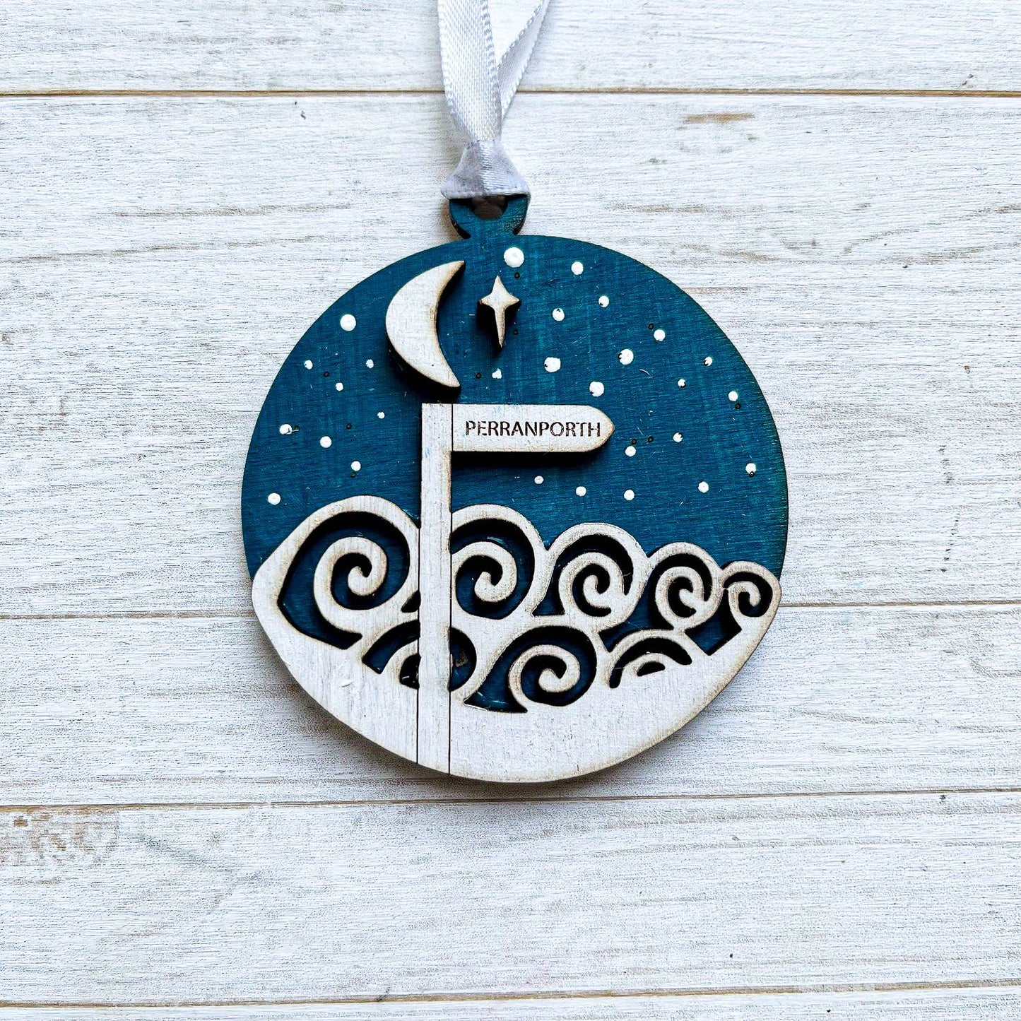Gorgeous Little Bits - Coastal Location Signpost Night Sky Christmas Decoration