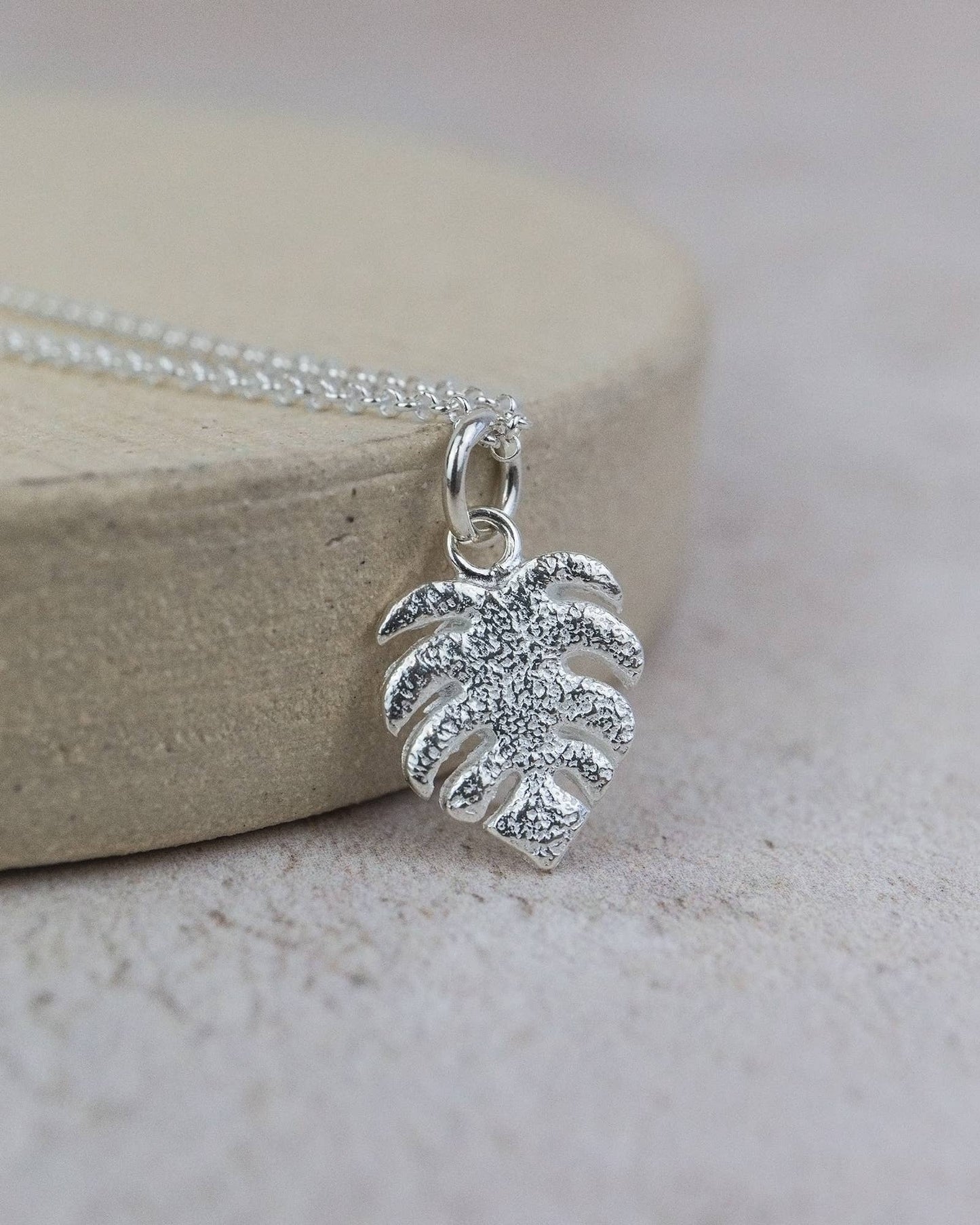 Sterling Silver Monstera Pendant