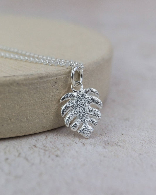 Sterling Silver Monstera Pendant