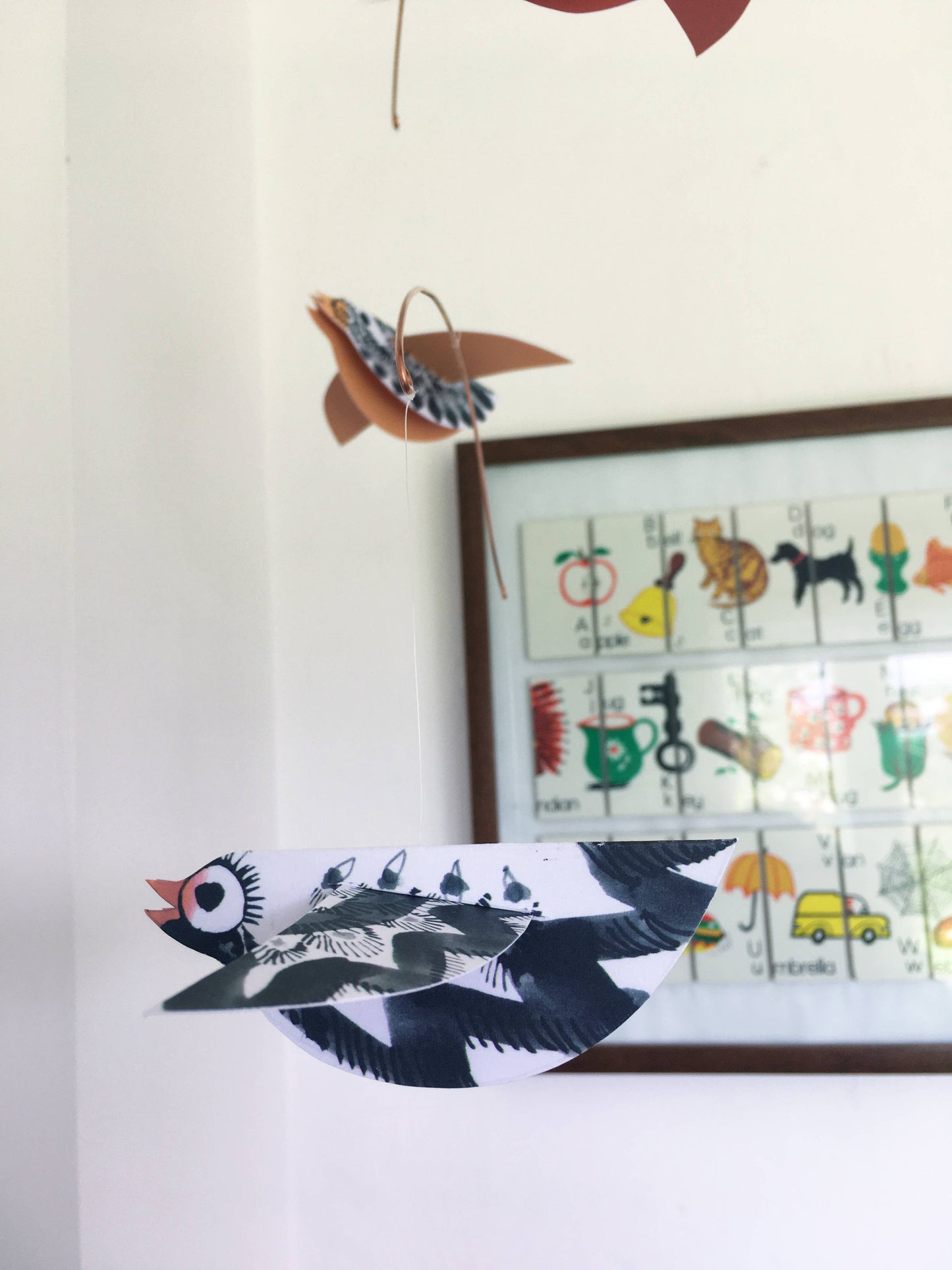 Esther Kent Design - Handmade Black & White Colour Belly Birds Mobile