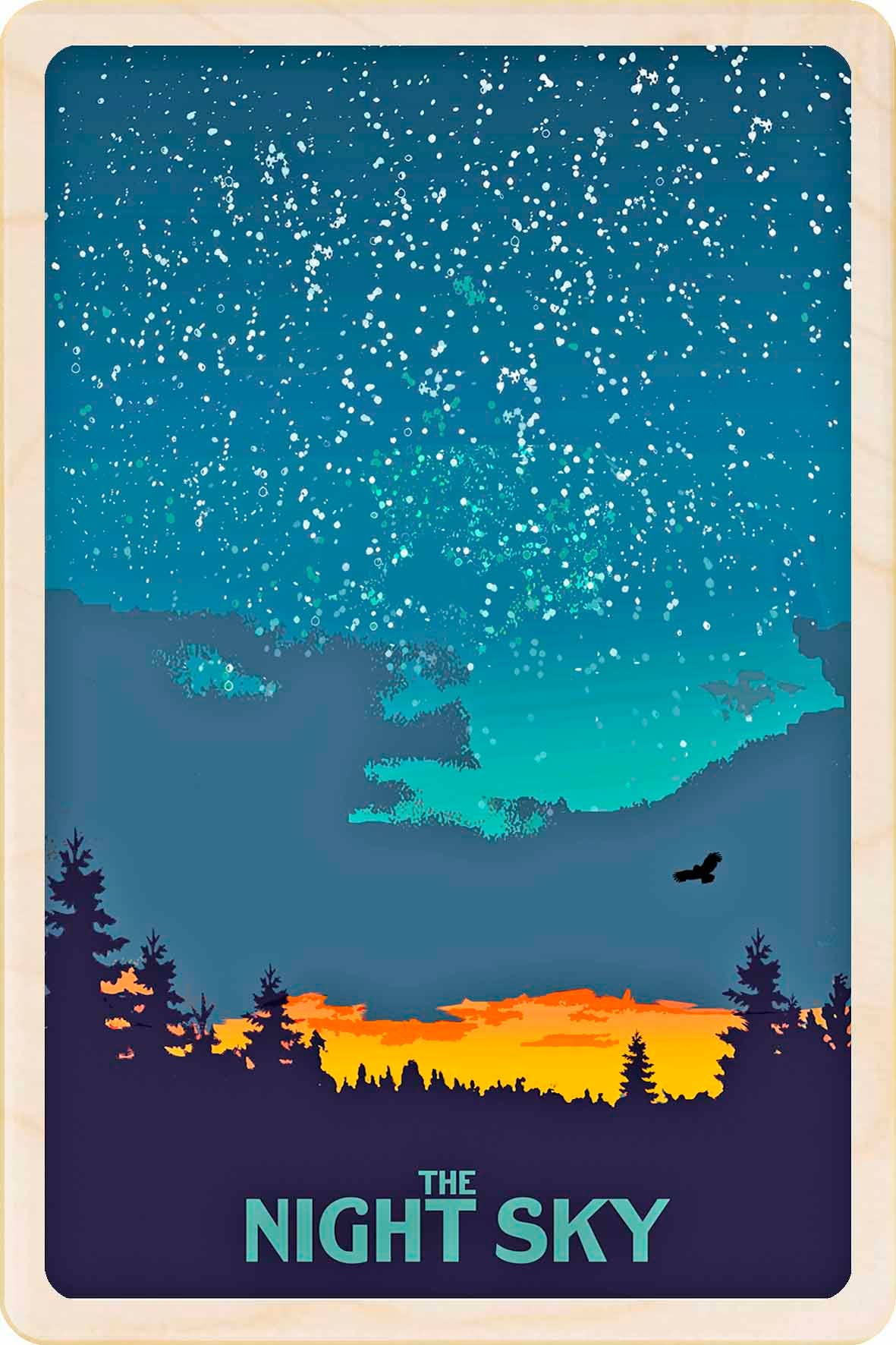The Wooden Postcard Company - NIGHT SKY wooden postcard