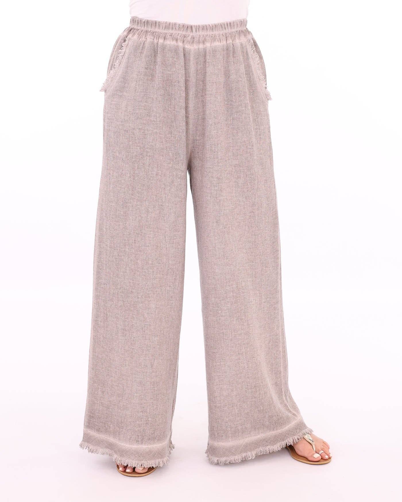 Linen and Cotton Blend Trousers