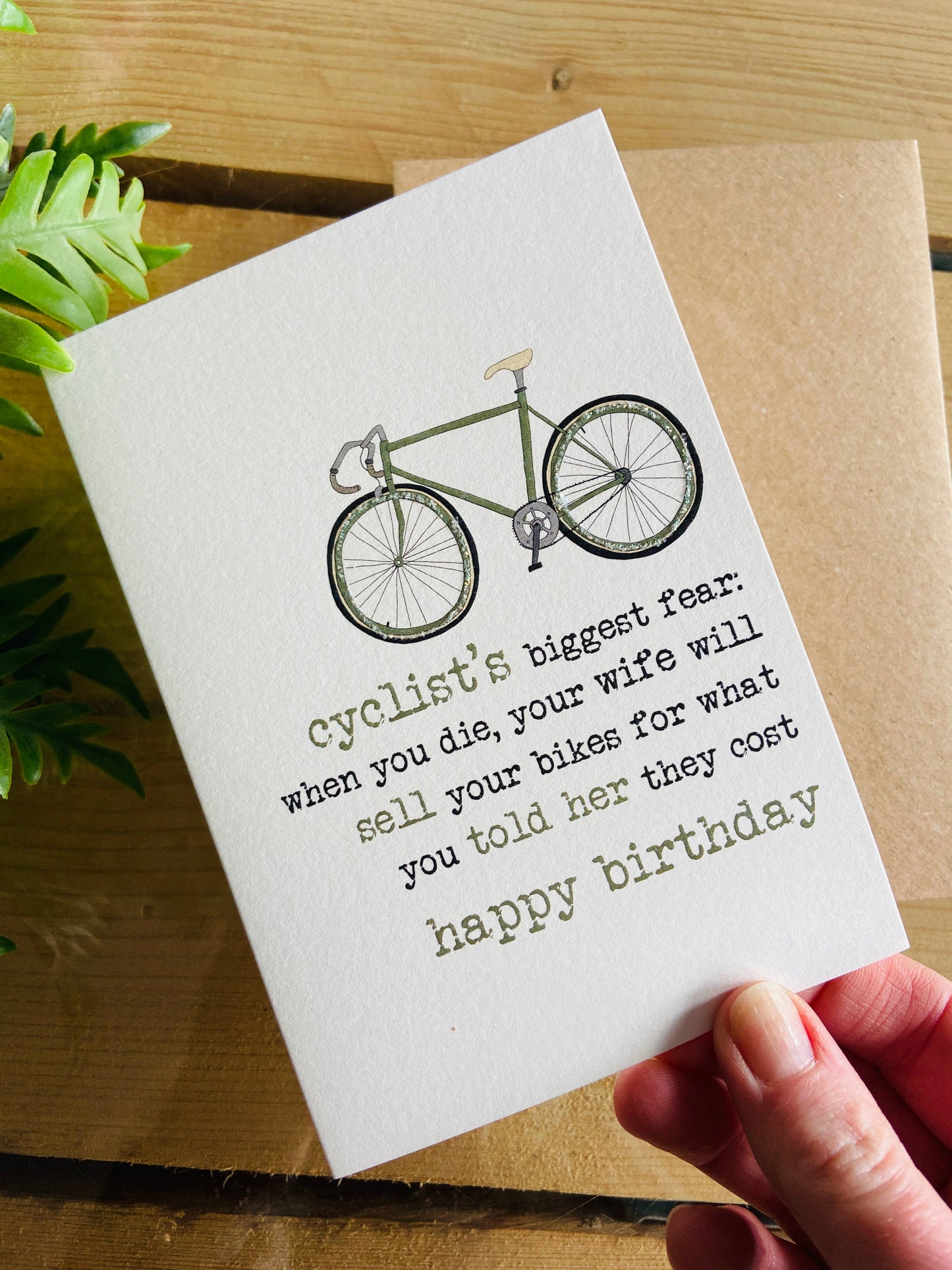 Dandelion Stationery - Cyclists Biggest Fear - Humorous Greetings Card