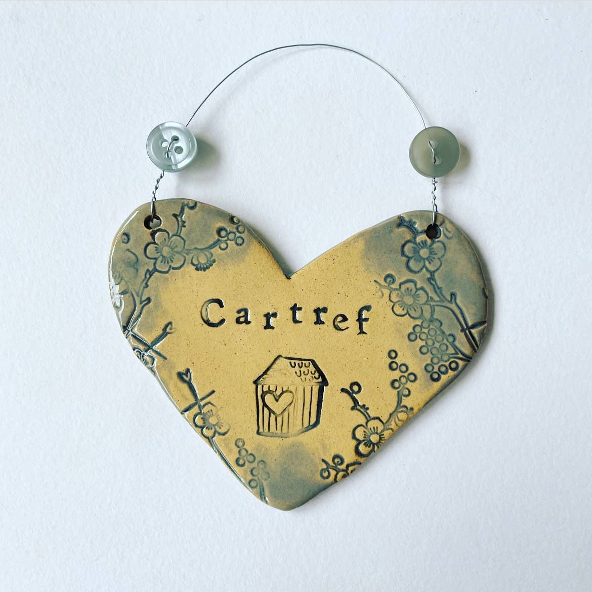 Welsh Ceramic Heart Wall Decor - Cartref Home Decoration