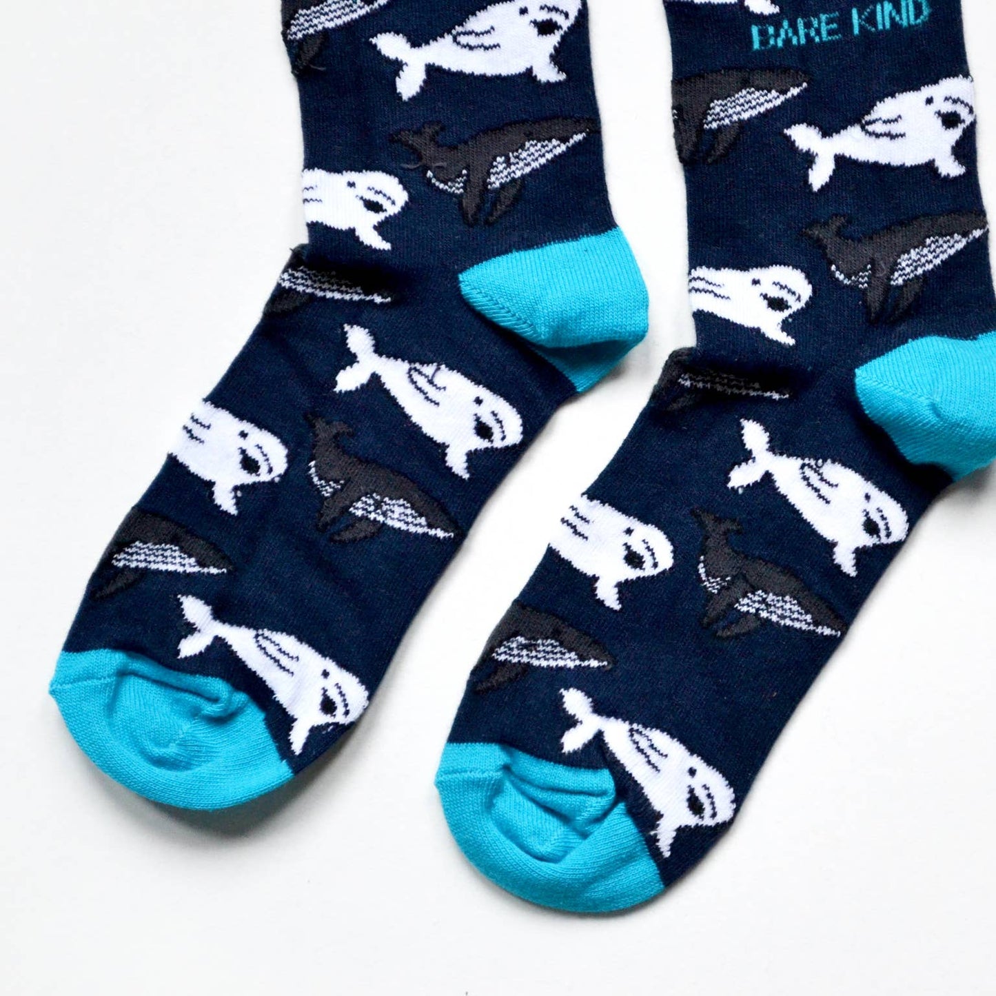 Whale Socks | Bamboo Socks | Dark Navy Blue Socks: UK Adult 4-7 / Single Pair / Whales