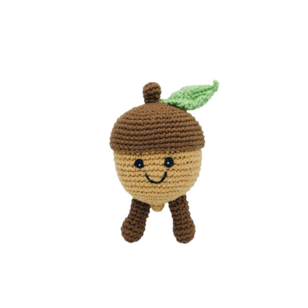 Acorn Baby Rattle,Fair Trade Crochet Organic Cotton