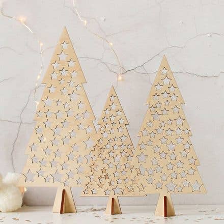 Rocket and Fox - Christmas Tree Set, Star Cutout, Set of 3