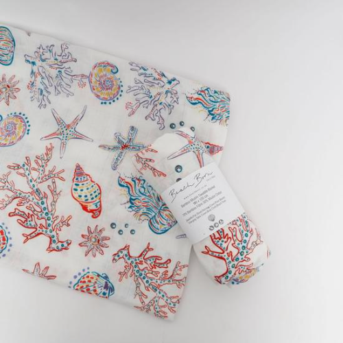 Beach Born Salcombe Ltd Jellyfish Extra Large Muslin / Swaddle Blanket