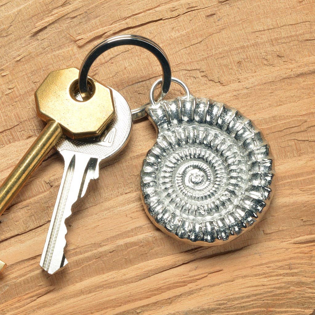 Ammonite Fossil Keyring English Pewter Geology Gifts