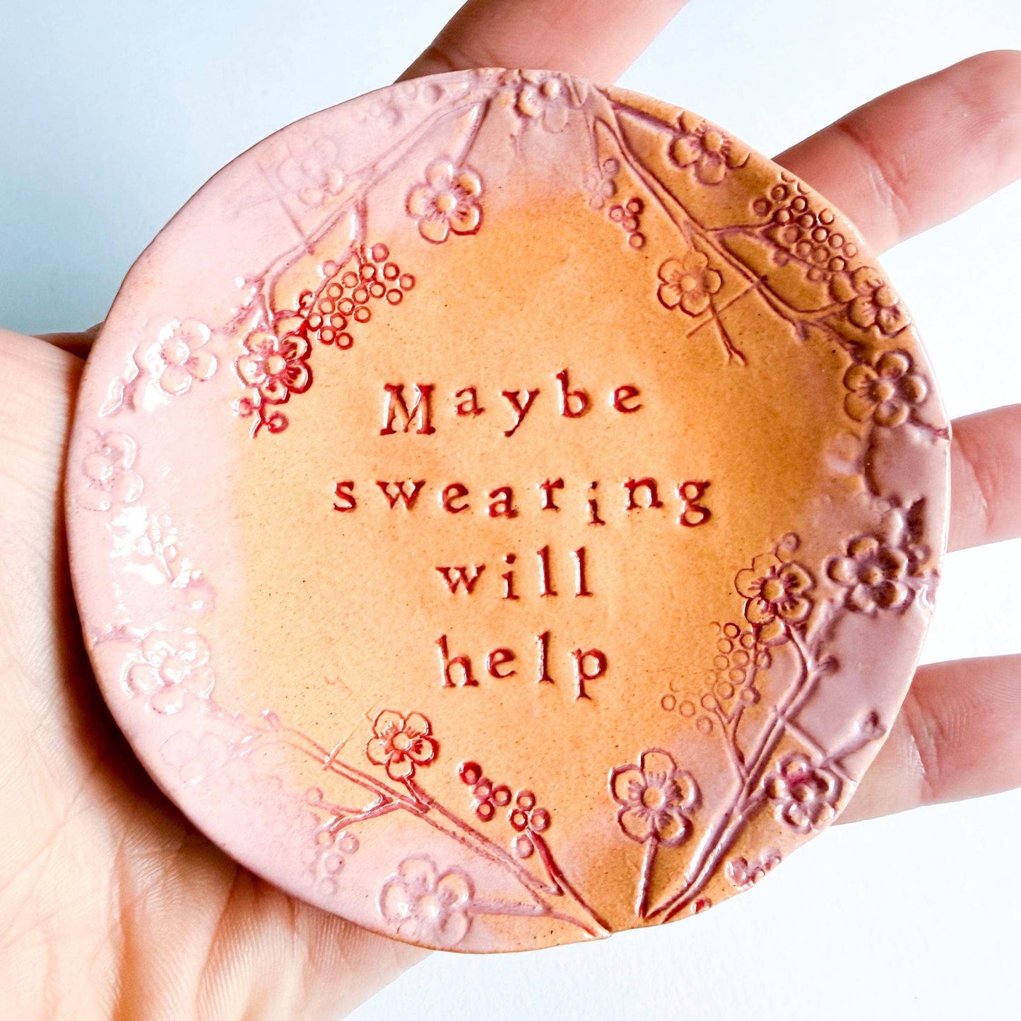 Maybe Swearing Will Help - trinket dish - ceramic