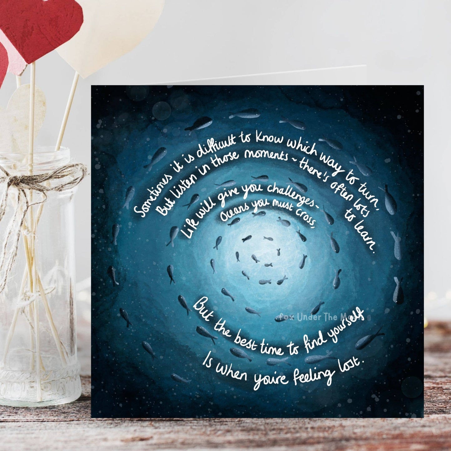 'Oceans' - Foiled Greeting Card by Fox Under The Moon