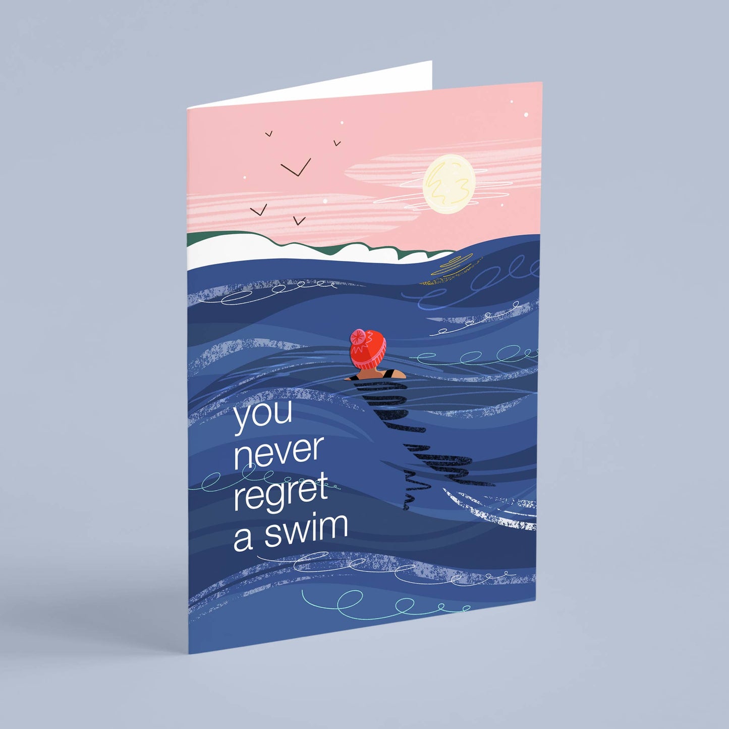 Onneke - Wild swimming card Coastal greeting card sea swimming card