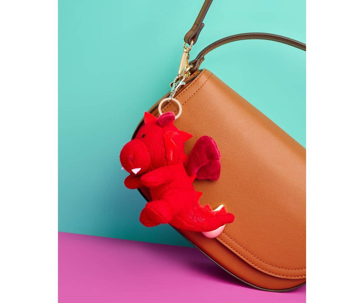 Red Dragon Bag Charm Knitted