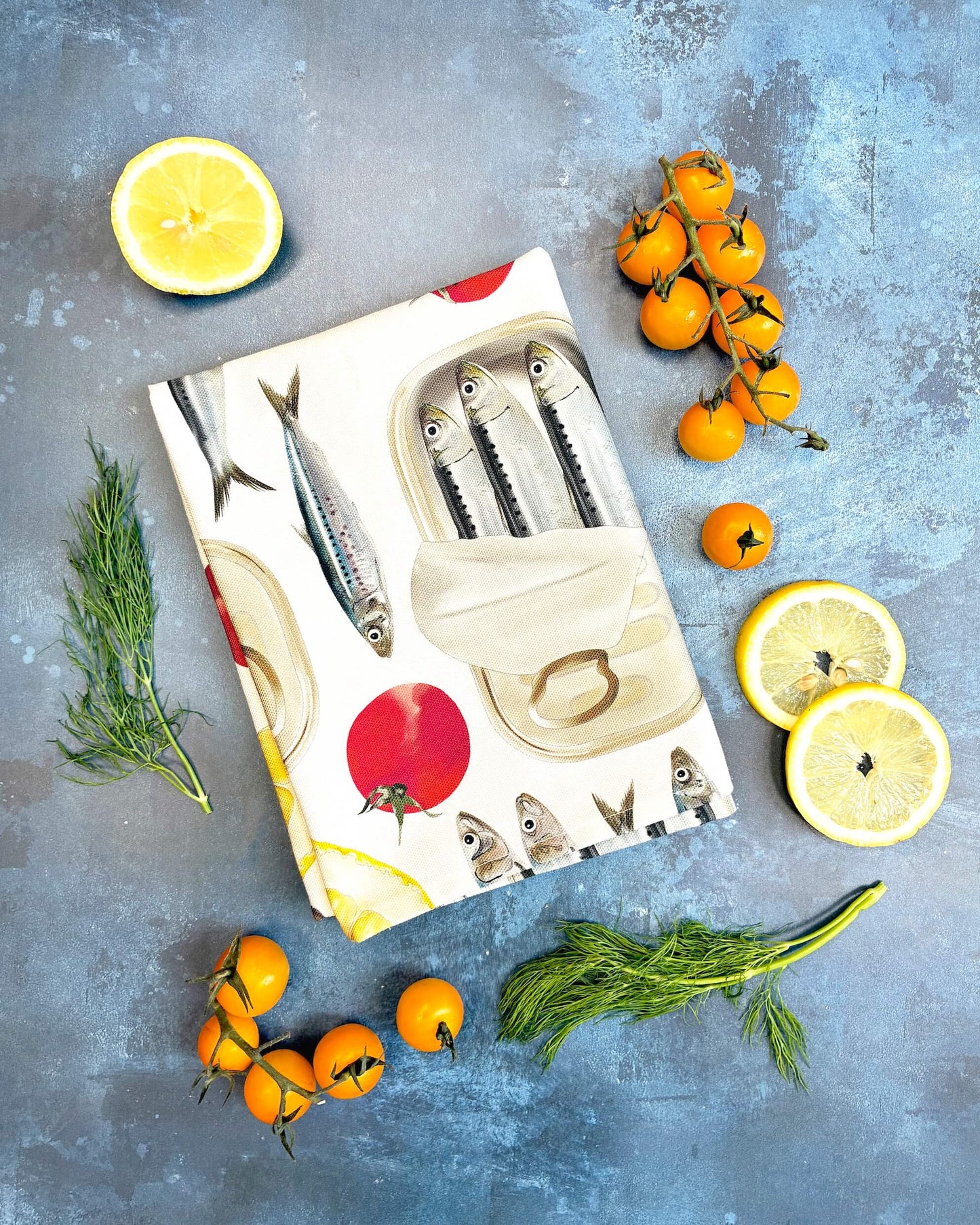 Sardine Tea Towel - British - 100% Cotton - Seaside