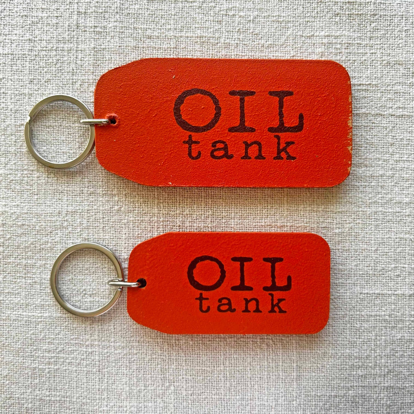 The Wooden Postcard Company - OIL TANK Wooden Key Tag