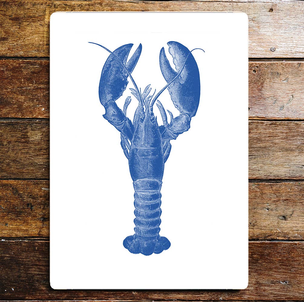 Blue Lobster Metal Sign Plaque