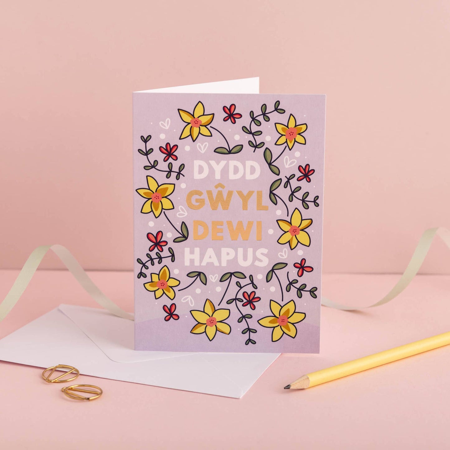 Draenog Welsh St David's day card 'Dydd Gŵyl Dewi hapus'