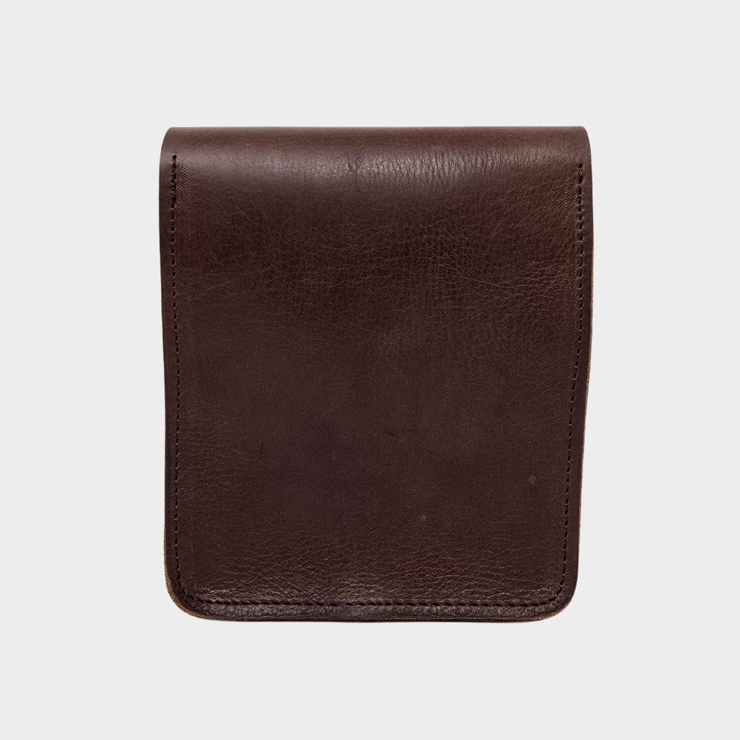 Small Leather Crossbody Bag with Pop Bag Closure Dark Brown