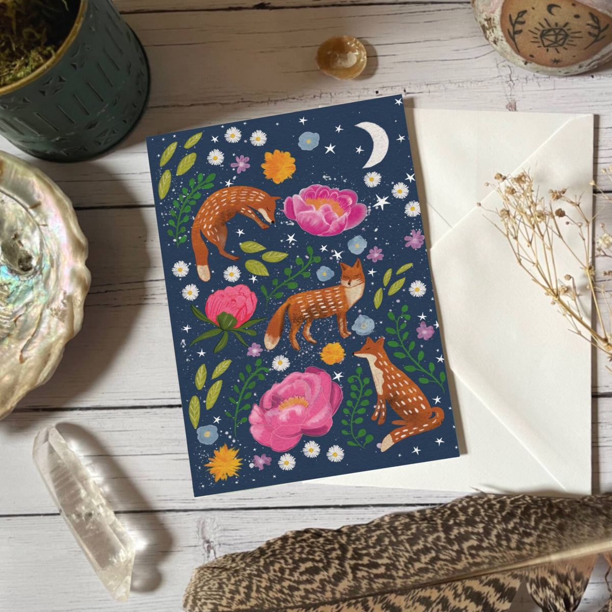 Glitter & Earth - Floral foxes