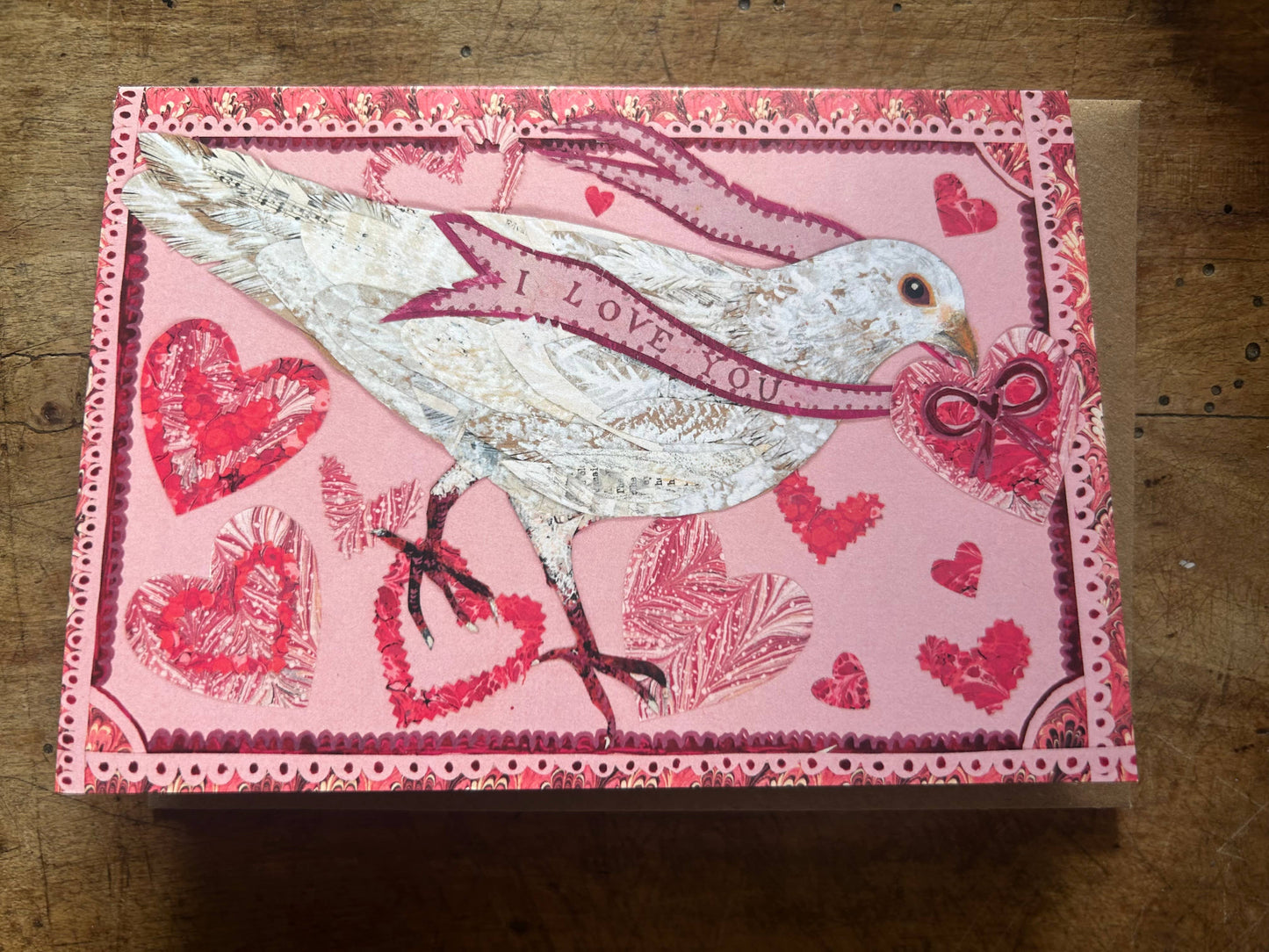 Clare O’Neill Artworks - A5 Pink Valentine blank greeting card