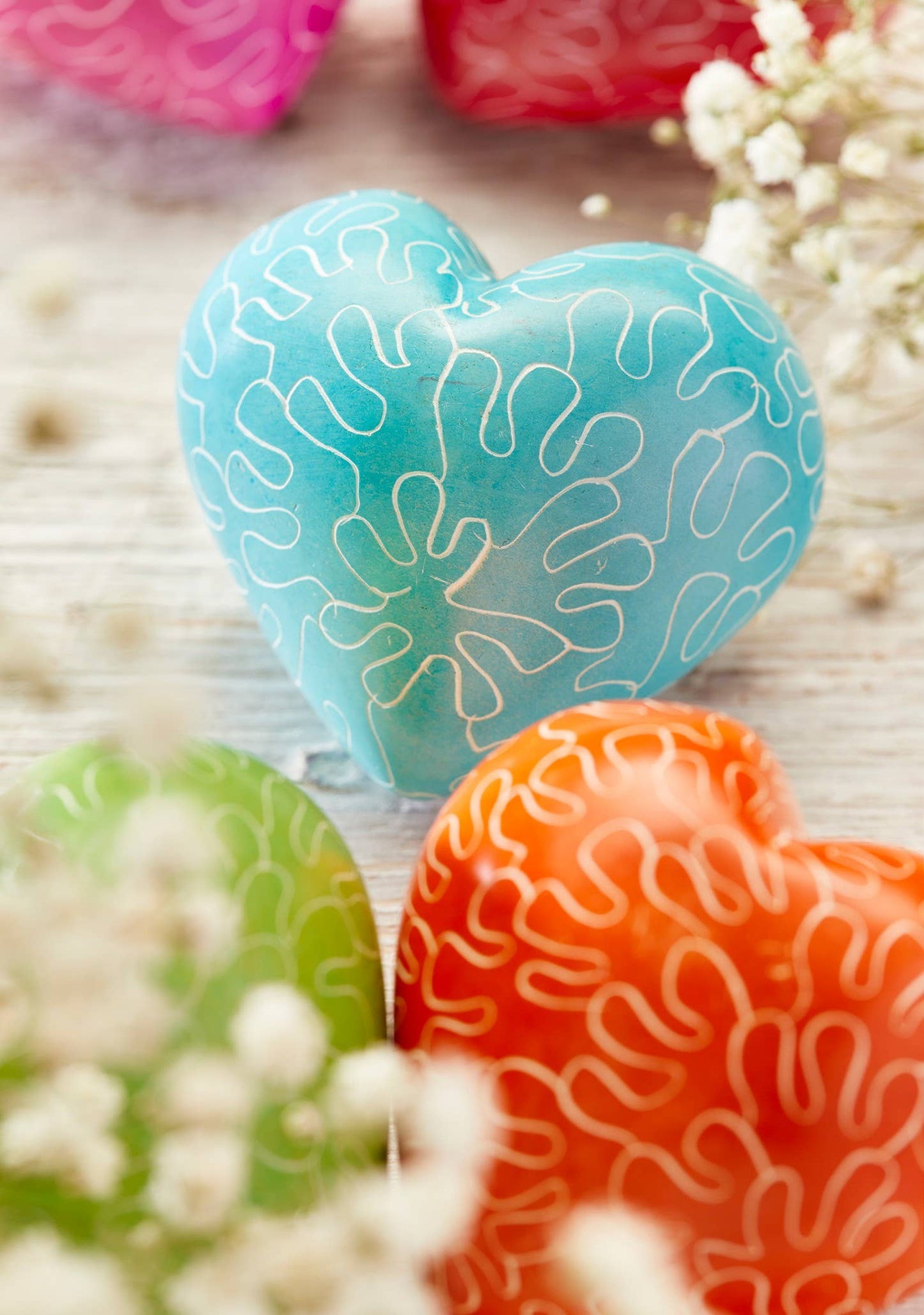 Namaste - Soapstone Decorated Heart Shaped Pebble