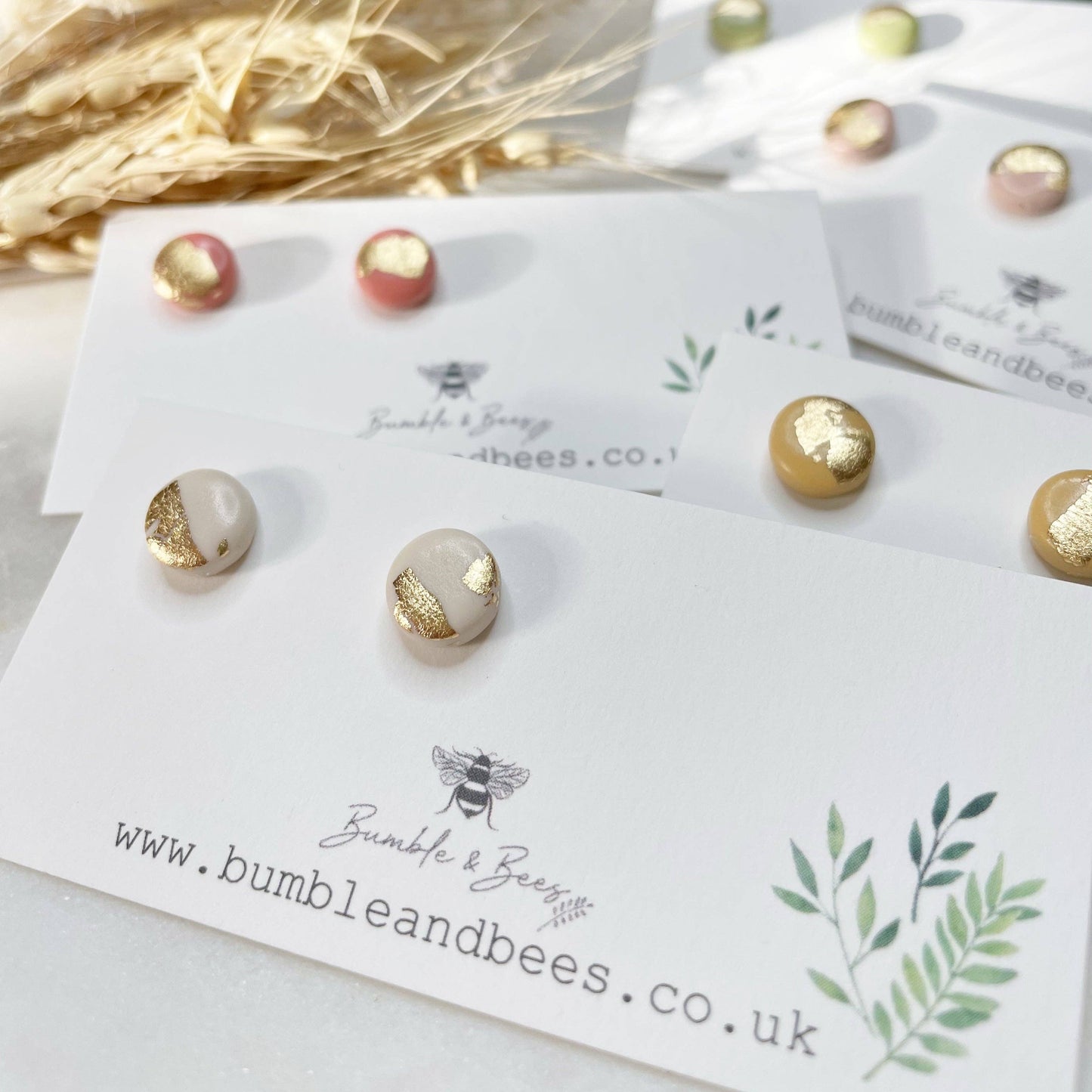 Bumble and Bees - Dainty Dot Stud Earrings - Earth Tones