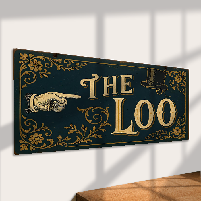 The Loo Metal Sign – Vintage Victorian Bathroom Toilet Arrow