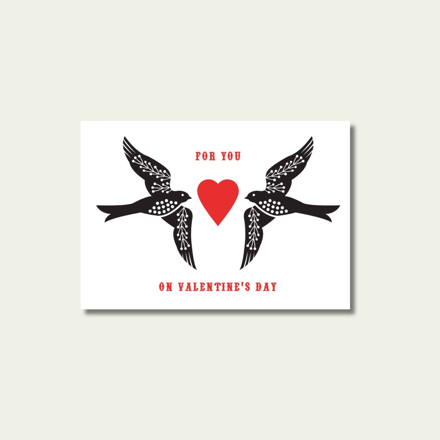 Maggiemagoo Designs Swallows Valentine's Day greeting card