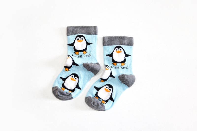 Penguin Socks | Kids Bamboo Socks | Aqua Socks | Cold Socks: Single Pair / Penguins / Age 6-8yrs | UK Size Kids 9-12