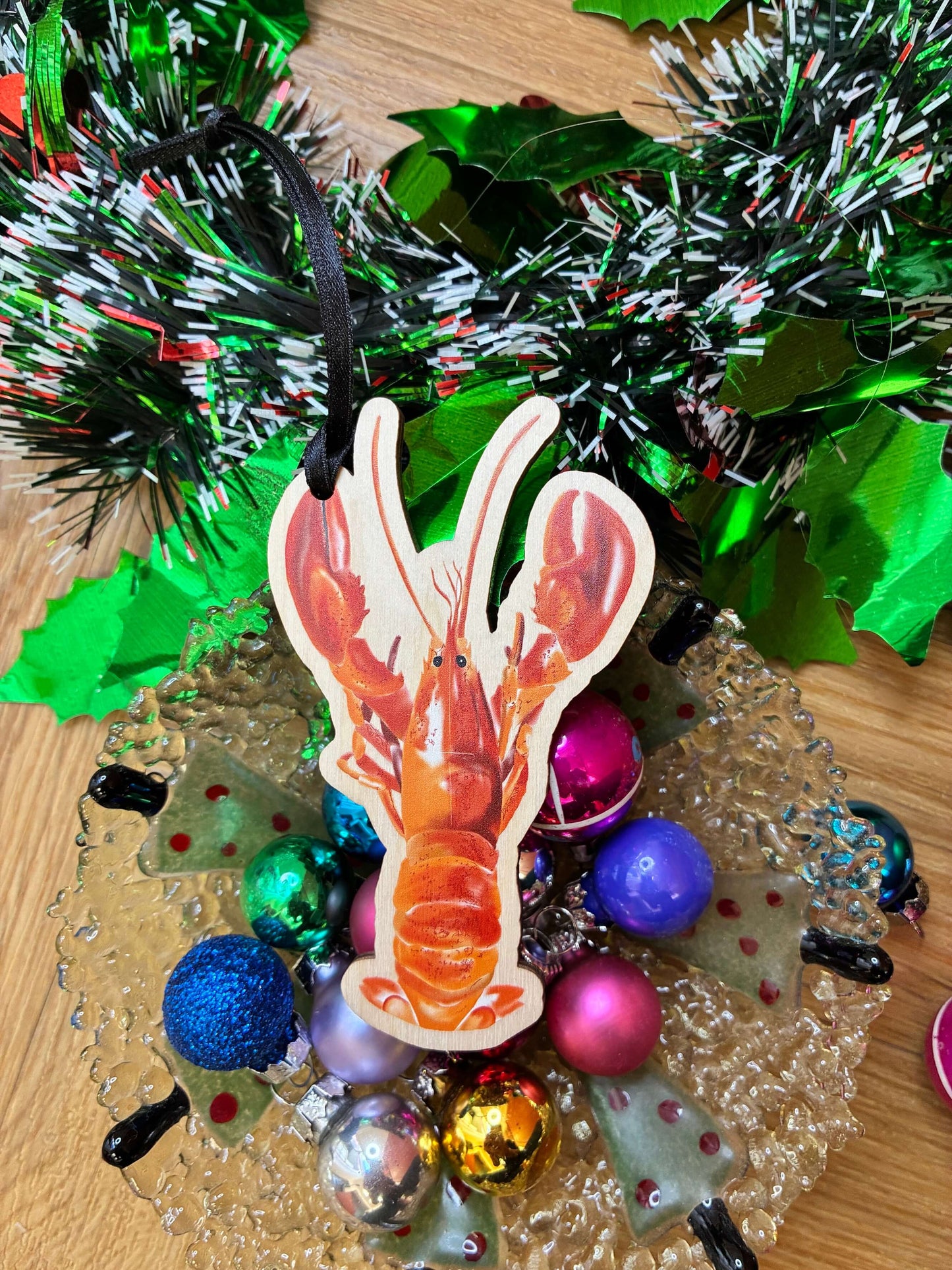 Lobster Wooden Christmas Tree Decoration | Handmade in UK