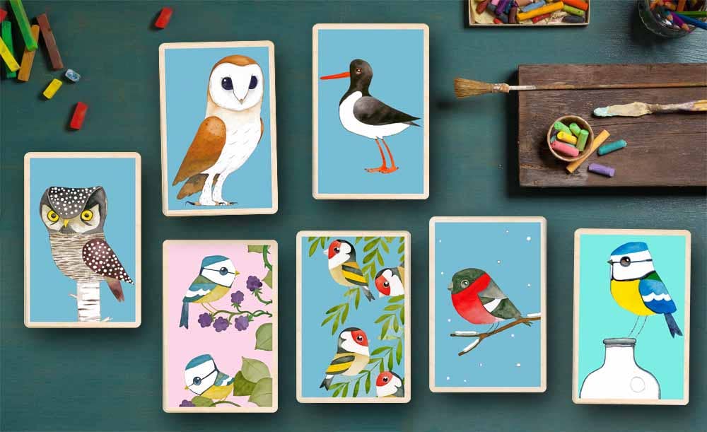 The Wooden Postcard Company OYSTERCATCHER sustainable wood postcard