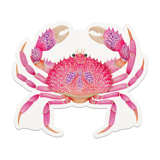 Pink Crab Seaside Coastal Postcards Stationery Notecards