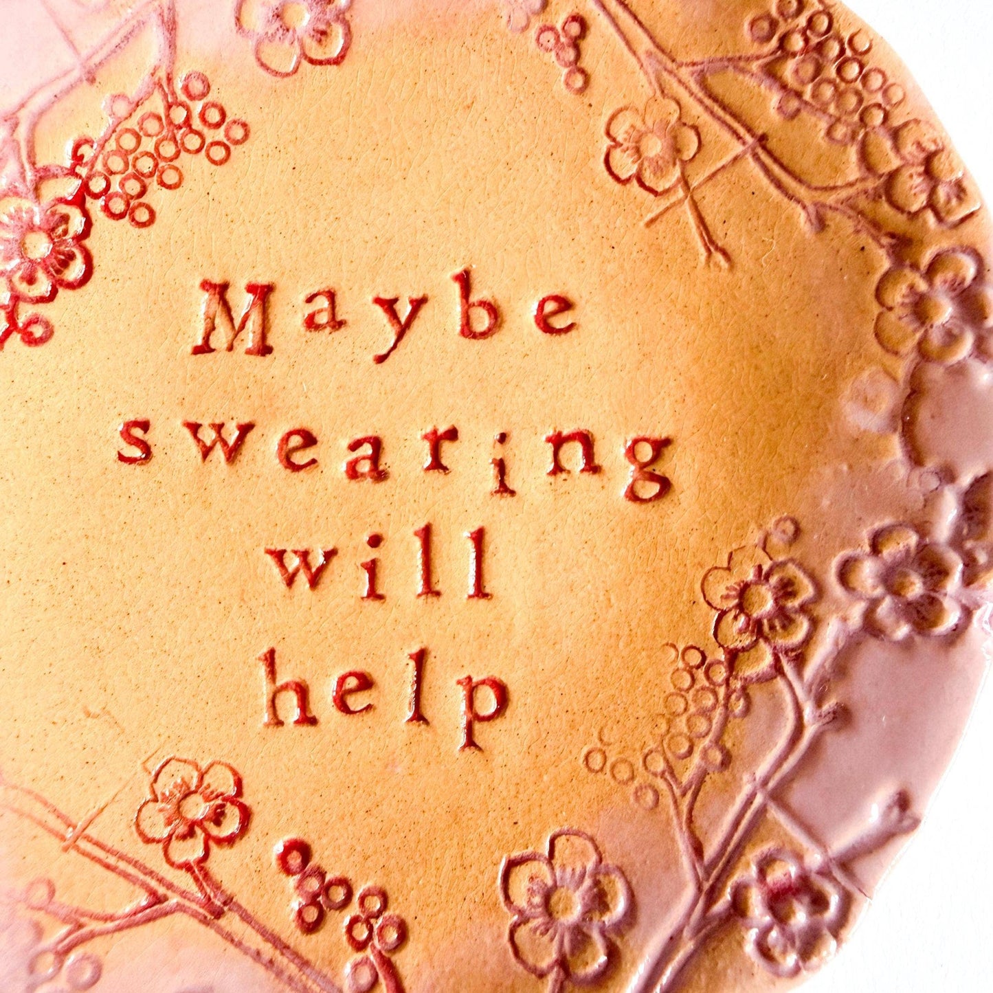 Maybe Swearing Will Help - trinket dish - ceramic