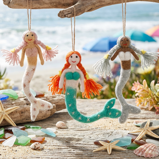 Handmade Felt Magical Mermaids Hanging Decorations