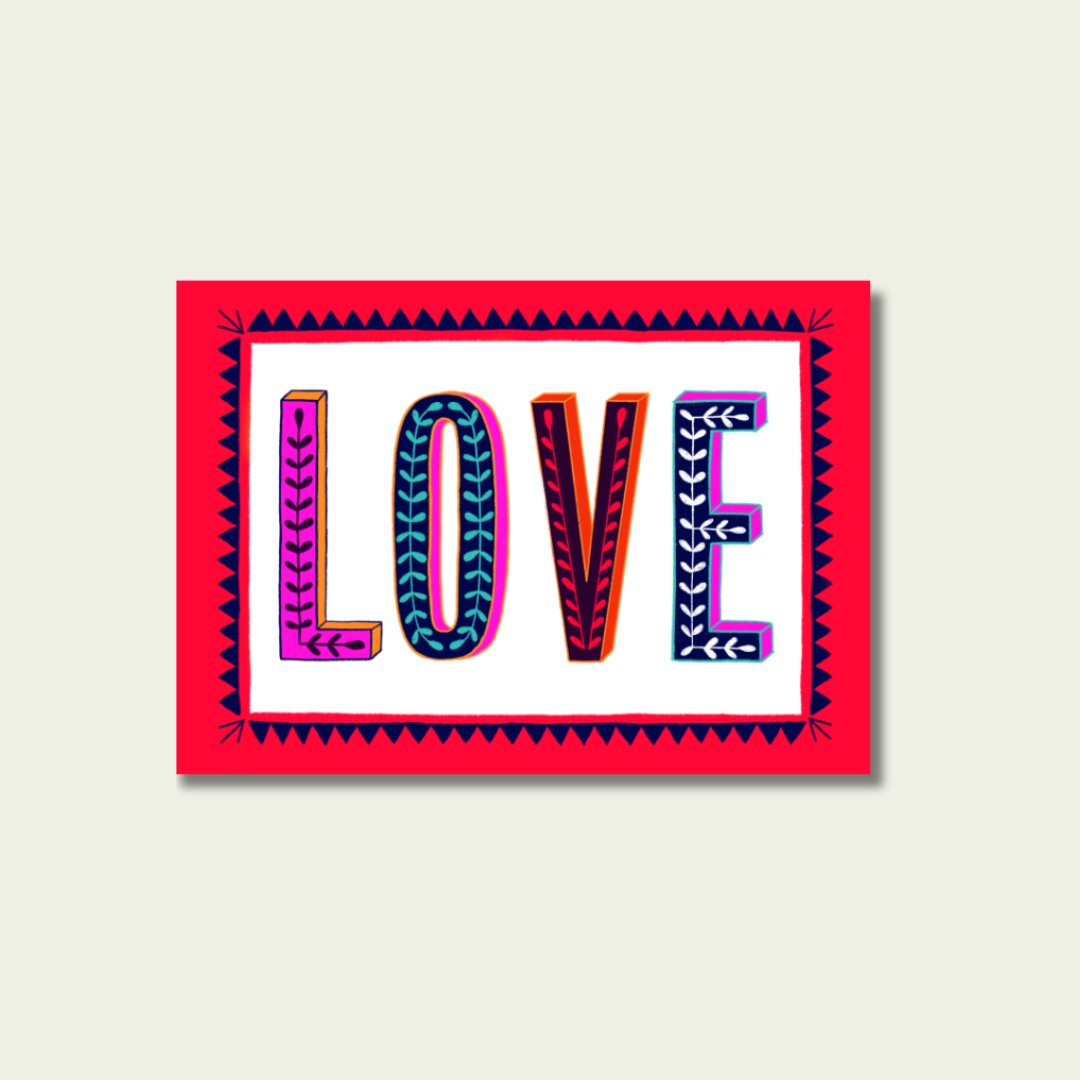 Maggiemagoo Designs LOVE type Valentine's Day greeting card