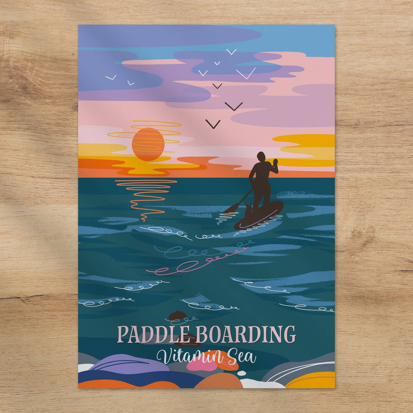 Paddle Boarding Greeting Card