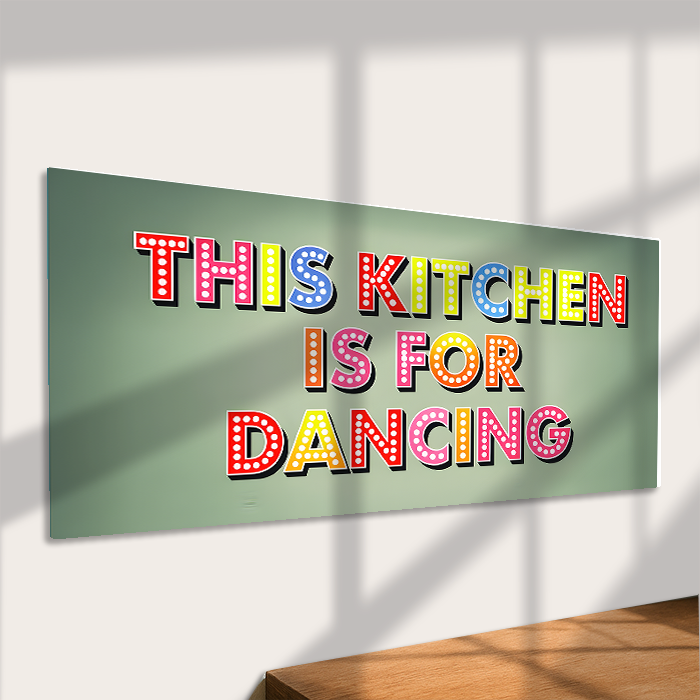 This Kitchen Is For Dancing Sign – Fun Colorful Metal Sign