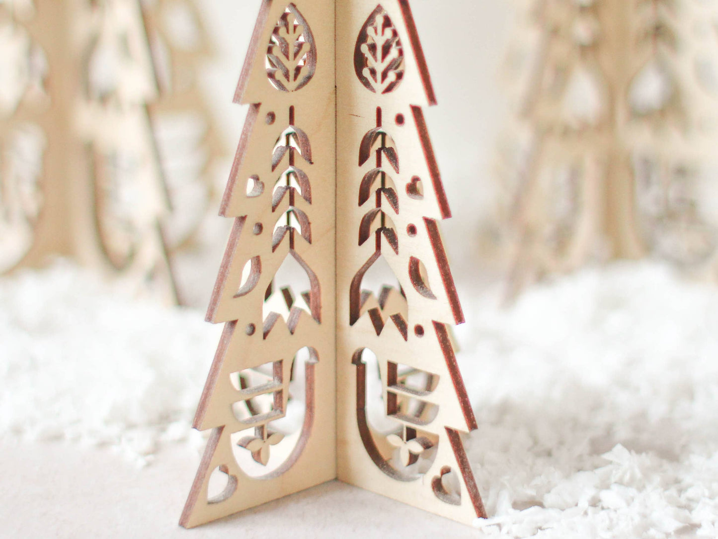 Rocket and Fox - Christmas Tree Set Folk Cutout Design