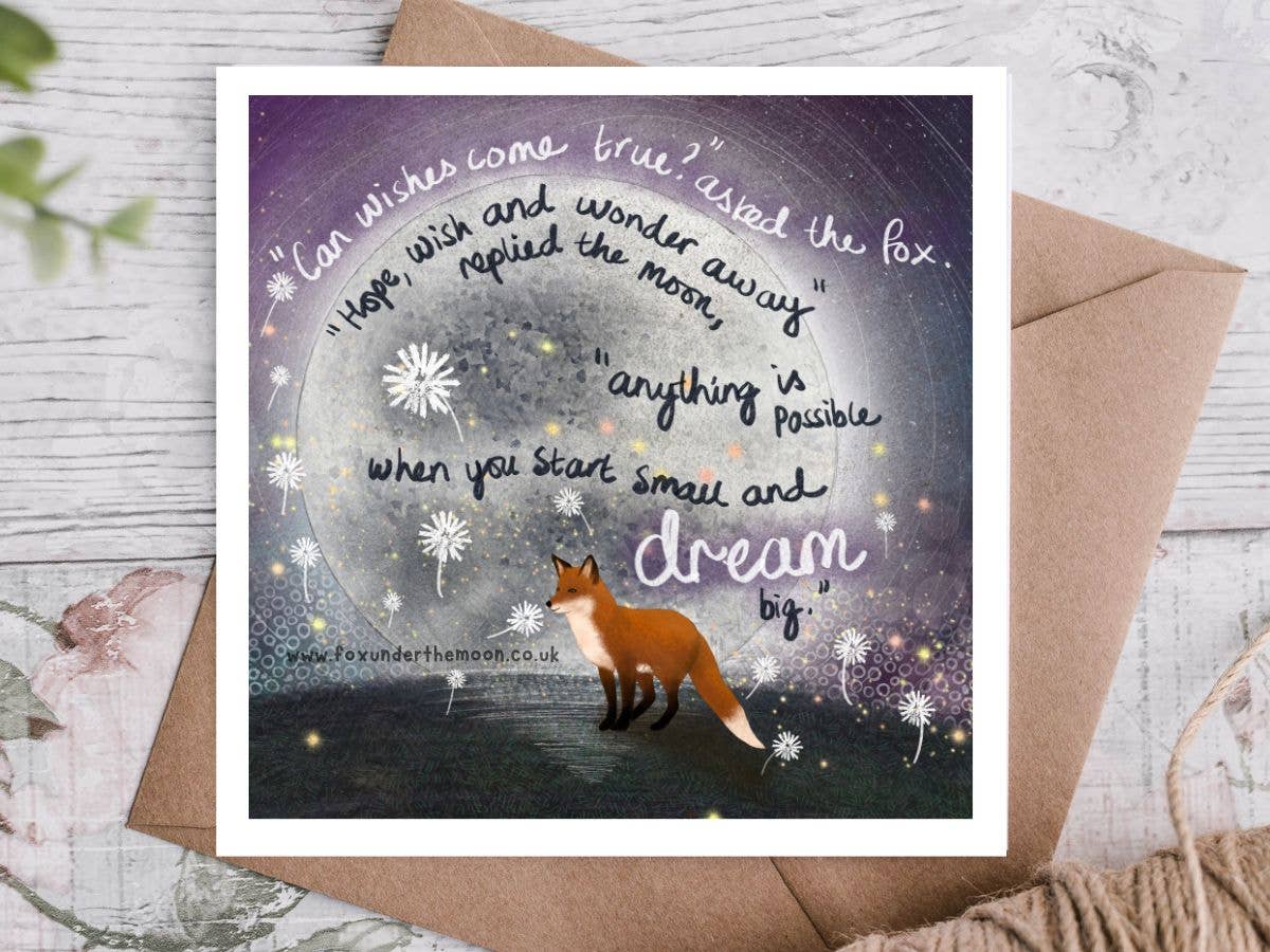 "Wishes" Celebration & Encouragement Card by Fox Under The M